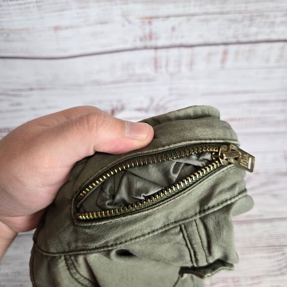 American Eagle Barn Chore Coat S Military Green Utility Snap Zip Jacket Pockets - Picture 7 of 13